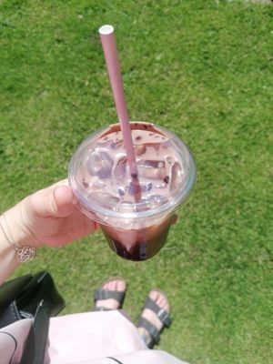Iced raspberry mocha at Pom Kitchen - Sharrow in Sheffield