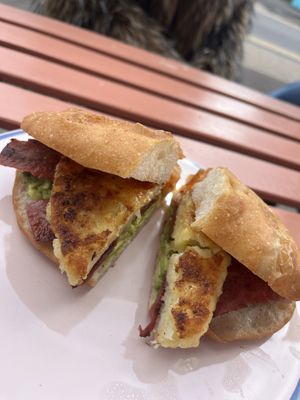 Brekkie butty  at Pom Kitchen - Sharrow in Sheffield