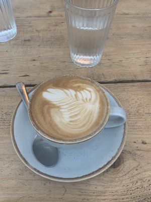 oat milk latte at Pom Kitchen - Sharrow in Sheffield