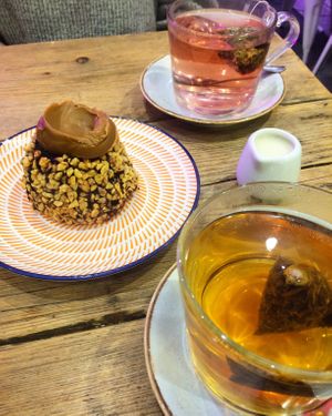 Biscoff cake and teas😄 at Pom Kitchen - Sharrow in Sheffield