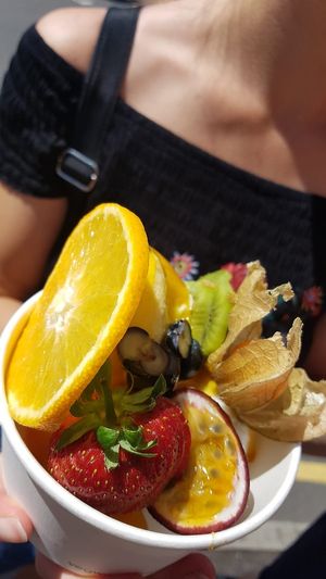 'Bird of Paradise' sundae, delicious creamy sorbet/ vegan ice cream topped with fresh fruit. Perfect on a hot day. at Pom Kitchen - Sharrow in Sheffield