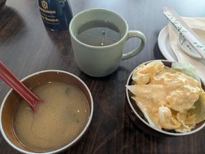 Had to return salad on right, mayo base dressing. ☹️ at Nami Sushi in Davis