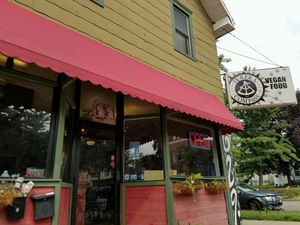 outside at Eureka Compass Vegan Food in St Paul