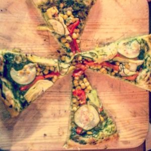 Vegan pesto pizza from Aperitivo at Vegan Dublin Food Tour in Dublin