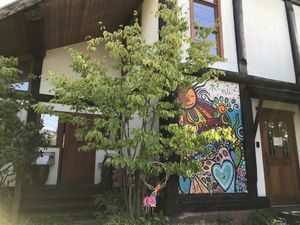 Facing main street  at Komorebi Cafe in Yawata