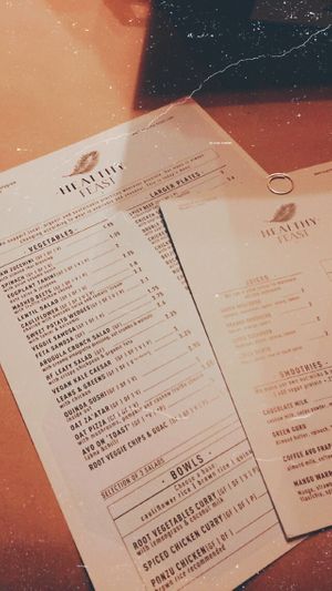 Menu at Healthy Feast in Kuwait City