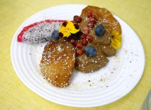 Roasted Pear + Chocolat Mousse at Jah Jah in Paris