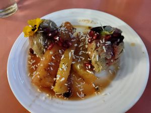 Esse é o Nice Cream de Banana com Ananás assado. Perfeito!  at Jah Jah in Paris