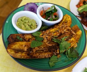 Roasted plantains at Jah Jah in Paris