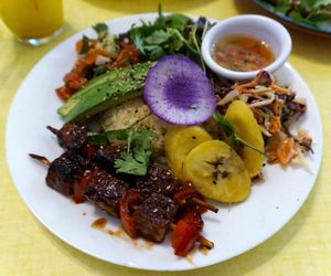 Tempeh skewer at Jah Jah in Paris