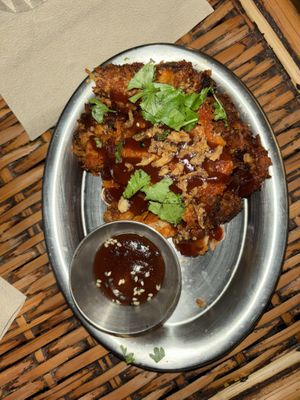 cauliflower wings- the biggest disappointment. cold and not crispy at all   at Jah Jah in Paris