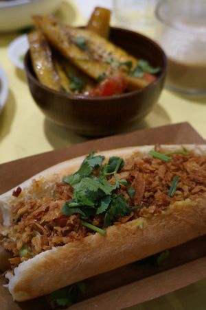 Hot Dog & Banana Plantains (side dish) at Jah Jah in Paris