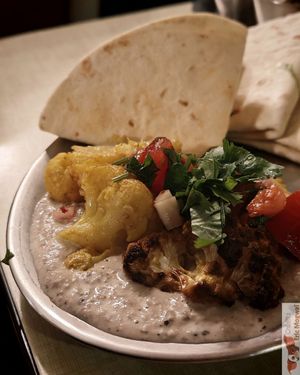 Black-eyed pea hummus, roasted cauliflower with tortillas at Jah Jah in Paris