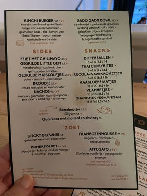 Menu   at Bar Cali in Nijmegen