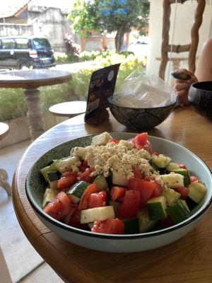 vegan greek salad  at Beach Bowl in Legian