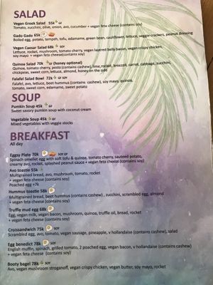 Menu  at Beach Bowl in Legian
