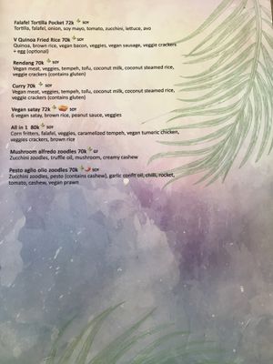 Menu  at Beach Bowl in Legian