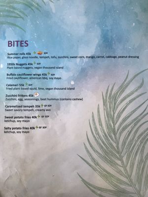 Menu  at Beach Bowl in Legian