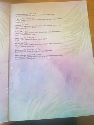 Menu at Beach Bowl in Legian