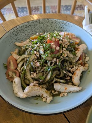 Pesto Aglio Olio Zoodles #Veganuary at Beach Bowl in Legian