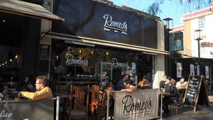 Bakery/Cafe's store front at Romeo's Sugar Free Bakery in North London