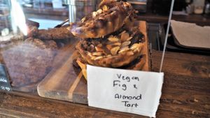 Vegan Fig and Almond Tart at Romeo's Sugar Free Bakery in North London