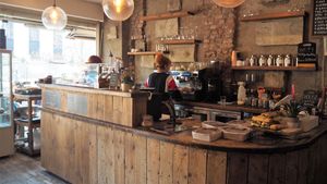 Counter and Till at Romeo's Sugar Free Bakery in North London