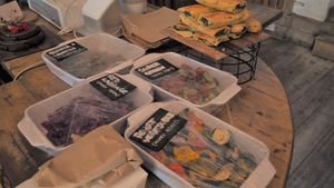 Salads on Display at Romeo's Sugar Free Bakery in North London