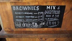 Brownies Prices at Romeo's Sugar Free Bakery in North London