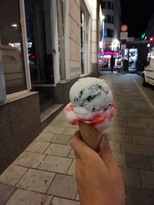 Cookie and Felix at Veganista Ice Cream IV in Vienna