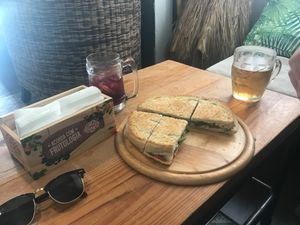 Vegetarian sandwich, reasonable price. Can be made vegan.  at Sunset Bamboo Bar in Ericeira