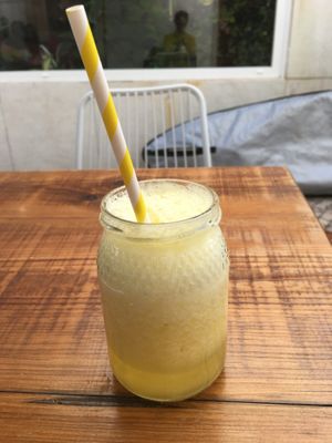 Pineapple juice at Sunset Bamboo Bar in Ericeira