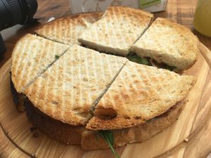 Large vegan toast at Sunset Bamboo Bar in Ericeira
