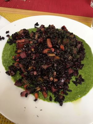 Black rice with pesto  at Silene BIO Bottega & Cucina in Vicenza