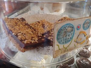 Chocolate peanut butter crispy bars at Cafe Evolution in Florence