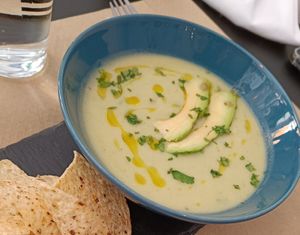 Guacamole soup at El Enano Verde in Torremolinos