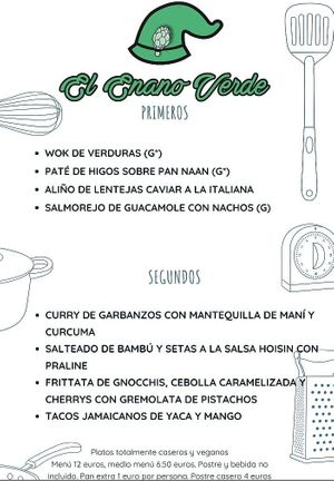 Menu sample at El Enano Verde in Torremolinos