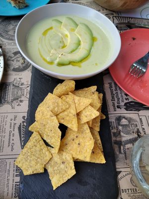 Guacamole salmorejo at El Enano Verde in Torremolinos