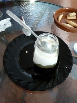 Green tea, tapioca and soy yoghurt at El Enano Verde in Torremolinos