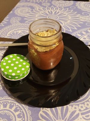 Chocolate banana dessert at El Enano Verde in Torremolinos