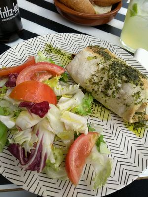 Chickpea and Potato Curry Burrito with Mint sauce at El Enano Verde in Torremolinos