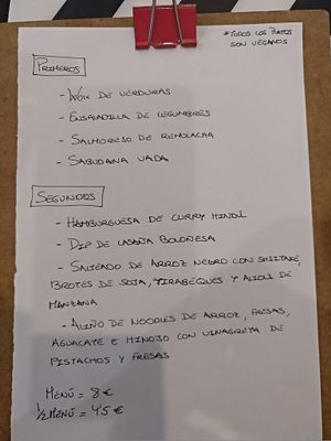 The weekend menu at El Enano Verde in Torremolinos