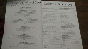 Lunch menu at De Zwarte Ruiter in The Hague