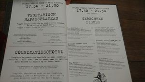 Dinner menu at De Zwarte Ruiter in The Hague