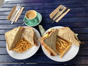 'Tuna' salad-style sandwich and Moodley Manor BLT at 387 Ormeau Road at 387 Ormeau Road in Belfast