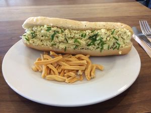 Omelet sandwich  at 387 Ormeau Road in Belfast