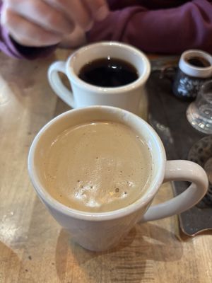 Latte and coffeee  at Oromo Cafe in Chicago