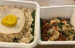 BR ka Prow with “not fried egg”   at Broccoli Revolution - Central Embassy in Bangkok