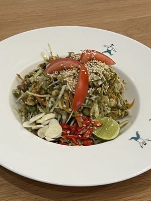 Burmese fermented tea leaf salad  at Broccoli Revolution - Central Embassy in Bangkok