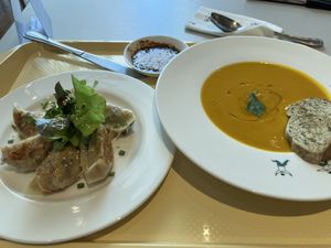 Gyoza & pumpkin soup   at Broccoli Revolution - Central Embassy in Bangkok